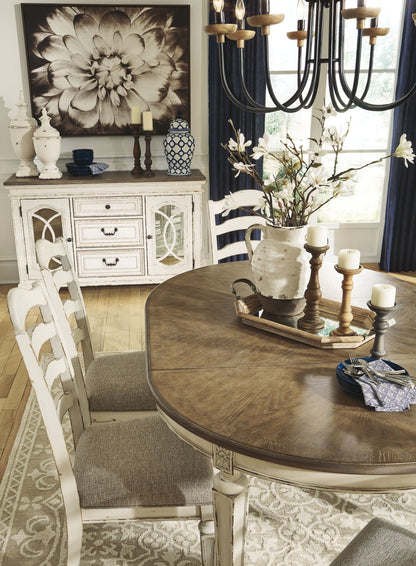 Realyn - Oval Dining Room Extension Table - Chipped White, alternate view 7 with engineered wood