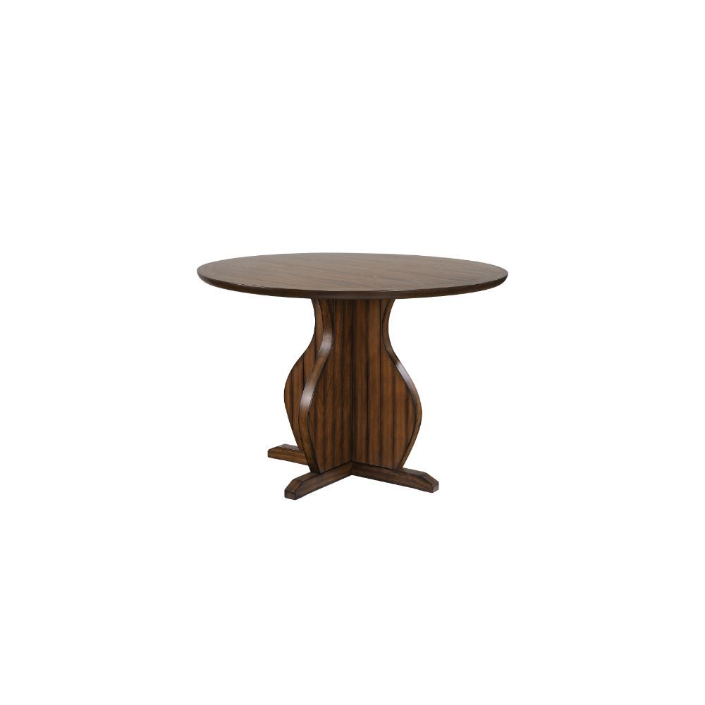 Maurice - Counter Height Table - Oak, product view with linen fabric