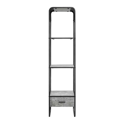 Raziela - TV Stand Side Pier - Concrete Gray & Black