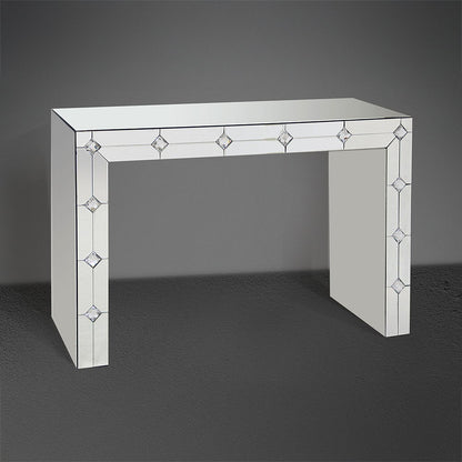 Hessa - Console Table - Mirrored & Faux Rhinestone, alternate view 6 with wood construction