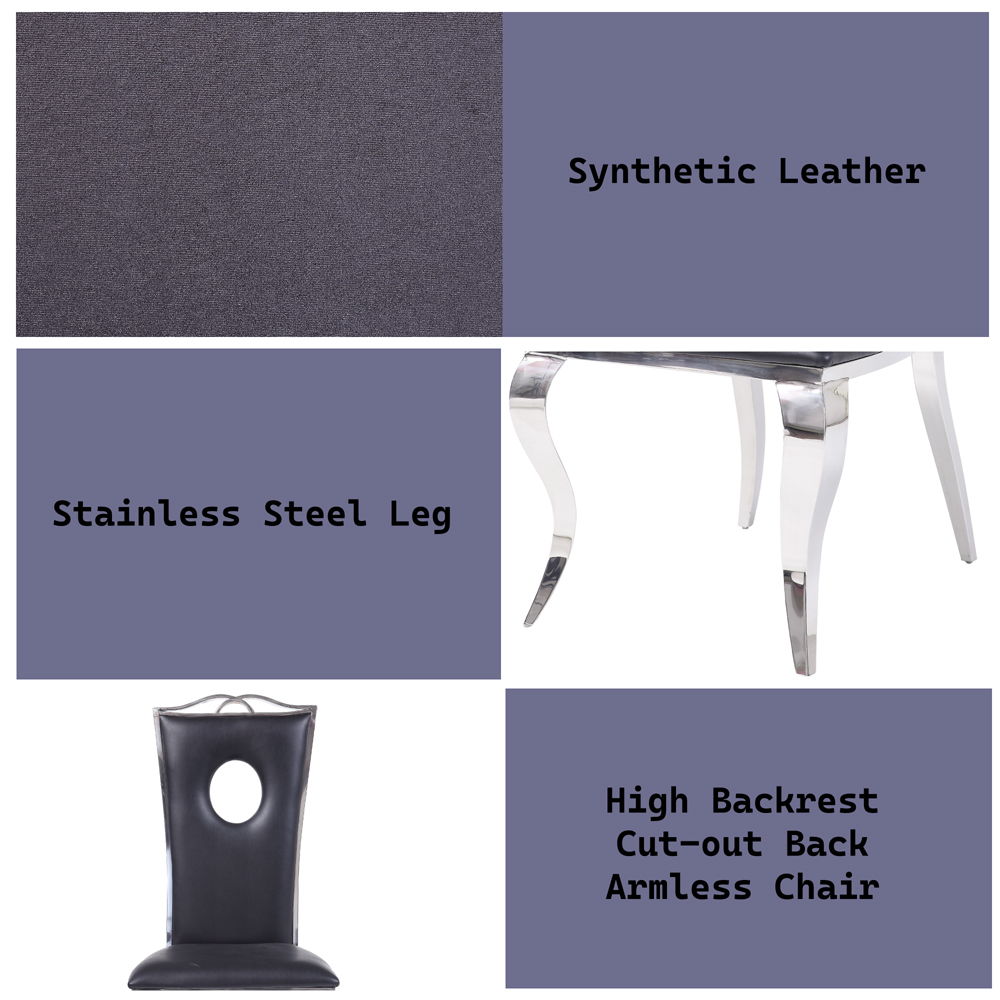 Cyrene - Glam - Side Chair, alternate view 15 with leather upholstery