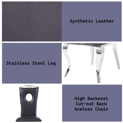Cyrene - Glam - Side Chair, alternate view 15 with leather upholstery