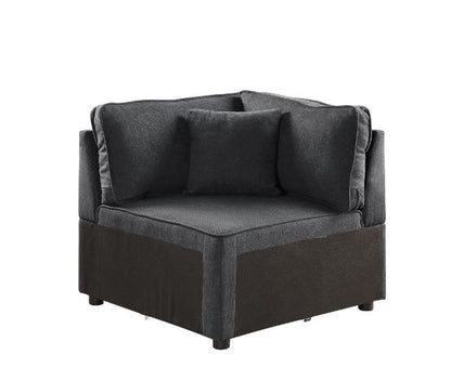 Silvester - Modular Wedge With Pillow - Gray Fabric