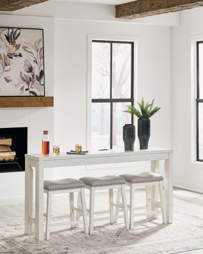 Robbinsdale - Rectangular Dining Room Counter Table Set (Set of 4) - Antique White, alternate view 9 with polyester fabric