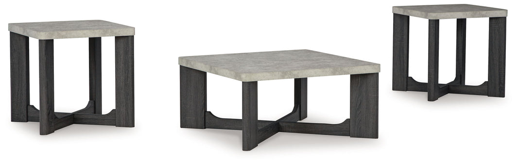 Sharstorm - Occasional Table Set (Set of 3) - Two-tone Gray, product view with wood construction