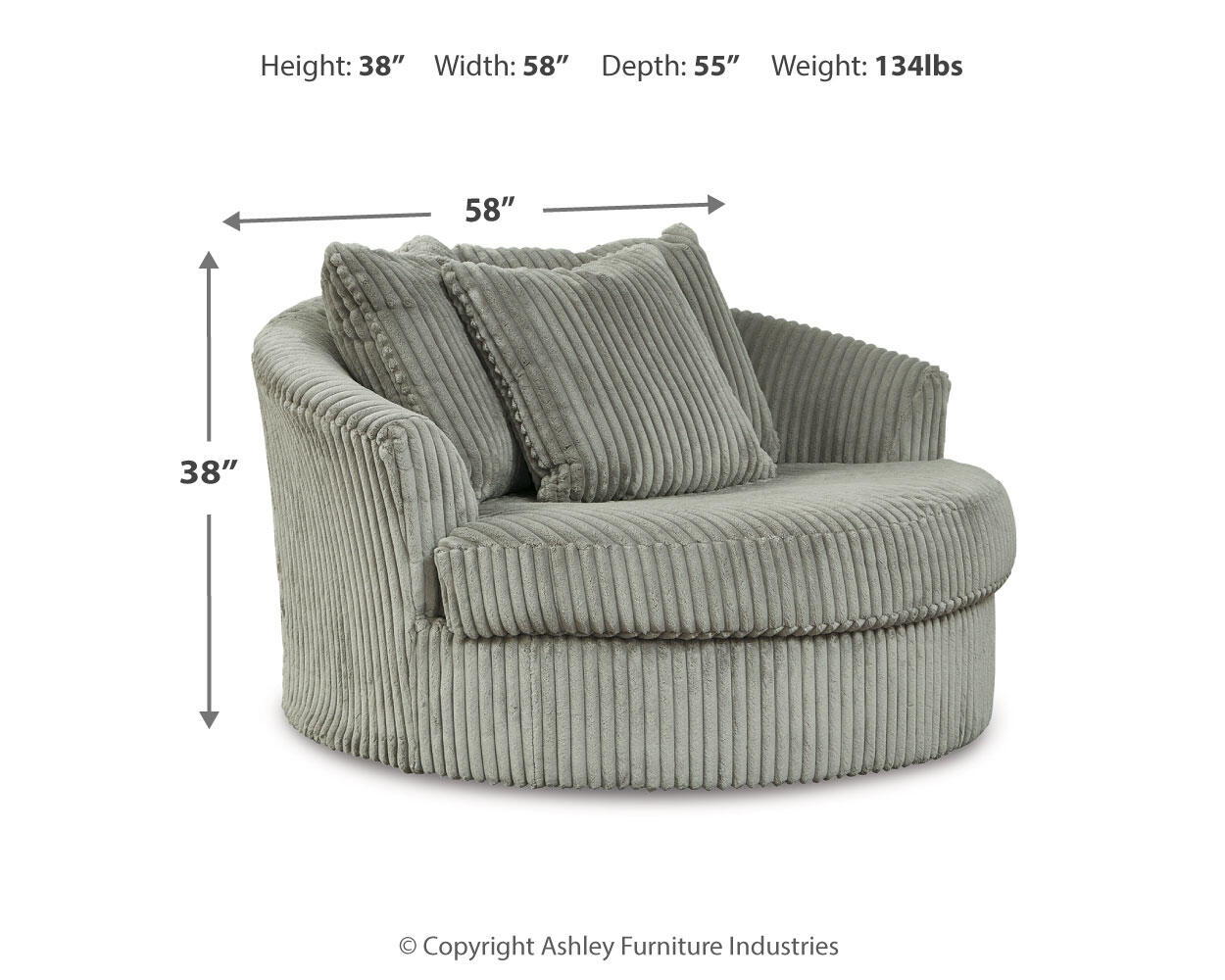 Lindyn - Oversized Swivel Accent Chair, alternate view 13