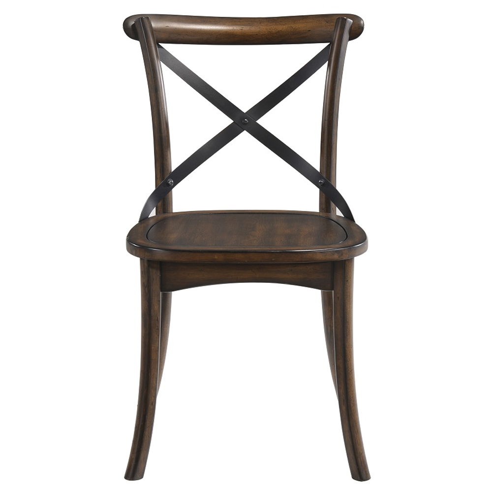 Kaelyn - Side Chair (Set of 2) - Dark Oak & Black Metal, alternate view 8 with wood construction