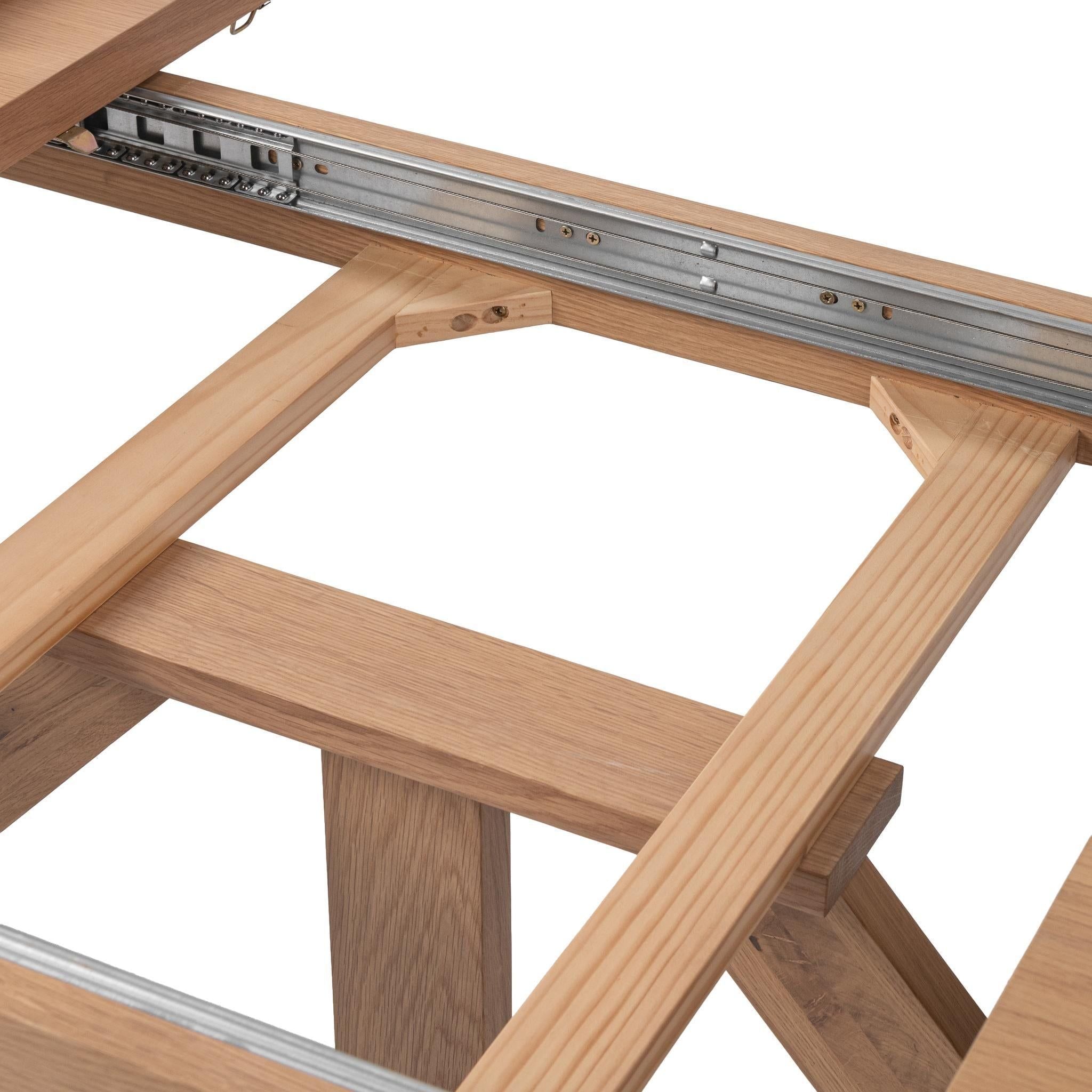 Marla - Extendable Dining Table - Natural Mist, alternate view 8 with wood construction