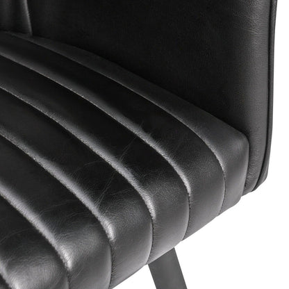 Leon - Leather Dining Chair - Midnight Raven, alternate view 8