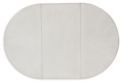 Montelaine - Oval Dining Room Extension Table - Antique White, alternate view 9 with wood construction