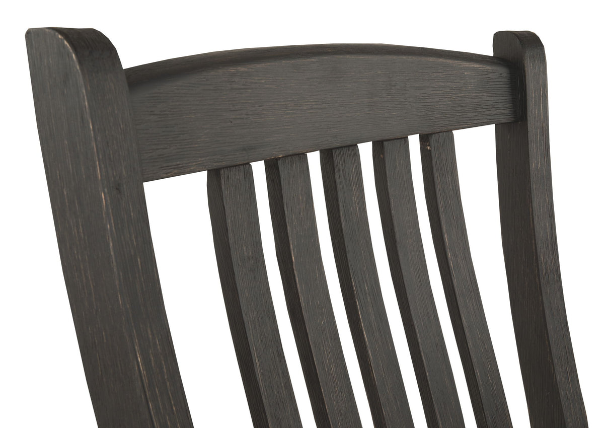 Tyler Creek - Dining UPH Side Chair (Set of 2) - Slatback - Black / Grayish Brown, alternate view 9 with polyester fabric