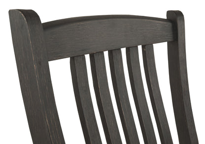 Tyler Creek - Dining UPH Side Chair (Set of 2) - Slatback - Black / Grayish Brown, alternate view 9 with polyester fabric
