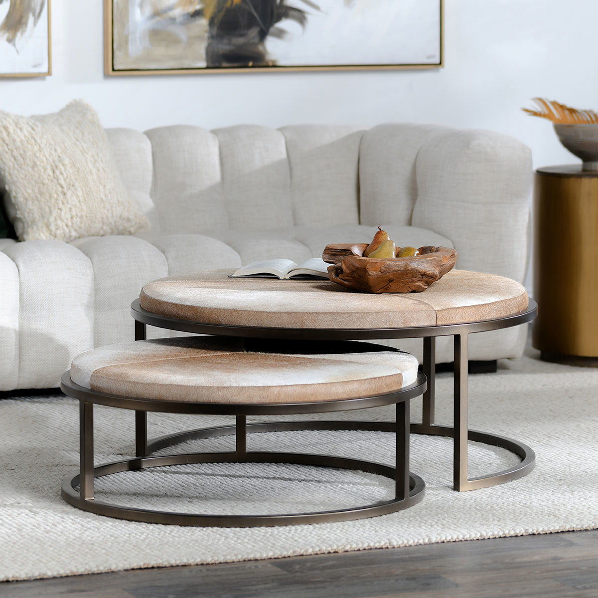 Hayword - Hide Nesting Coffee Tables (Set of 2), alternate view 5 with metal