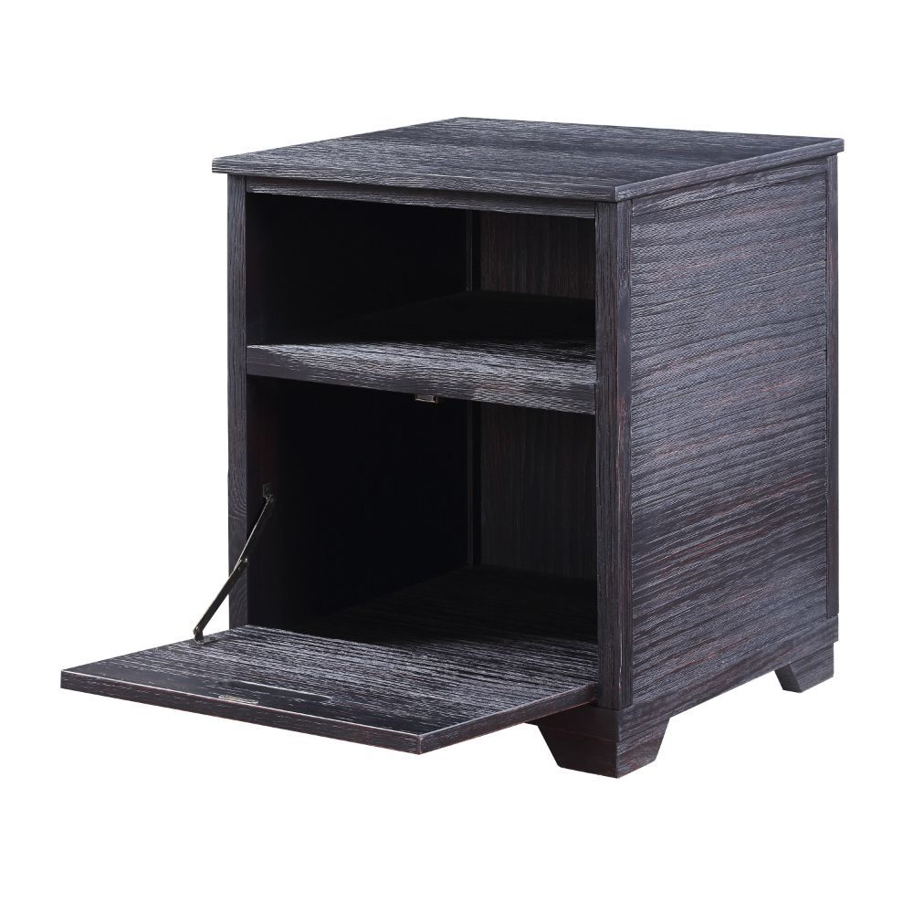 Kamilia - End Table - Antique Black, product view with wood construction