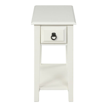 Jeana - Accent Table - White, alternate view 5 with wood construction