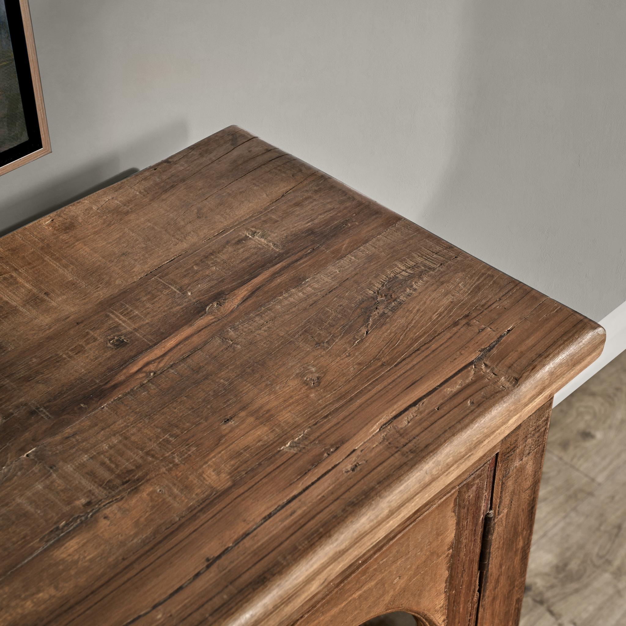 Zion - Wood 4 Door Cabinet - Natural, alternate view 9 with glass