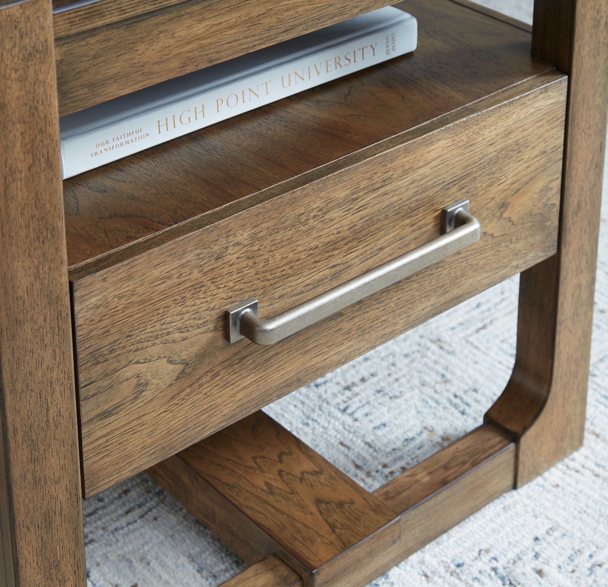 Cabalynn - Square End Table - Light Brown, alternate view 9 with wood construction