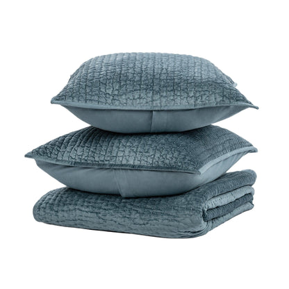 Bari - Velvet Sham - Stone Blue