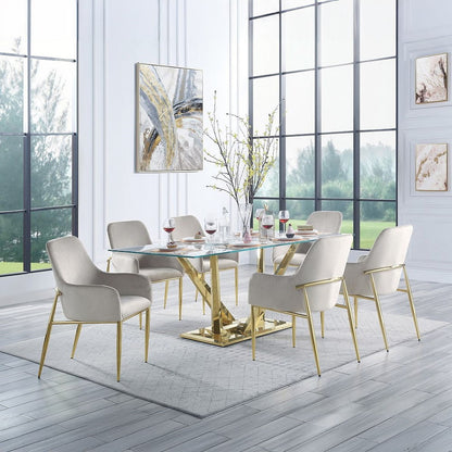 Barnard - Side Chair (Set of 2) - Gray Velvet & Mirrored Gold, alternate view 7