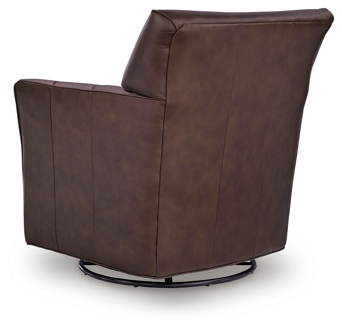 Braydunn - Swivel Glider Accent Chair, alternate view 12 with faux leather
