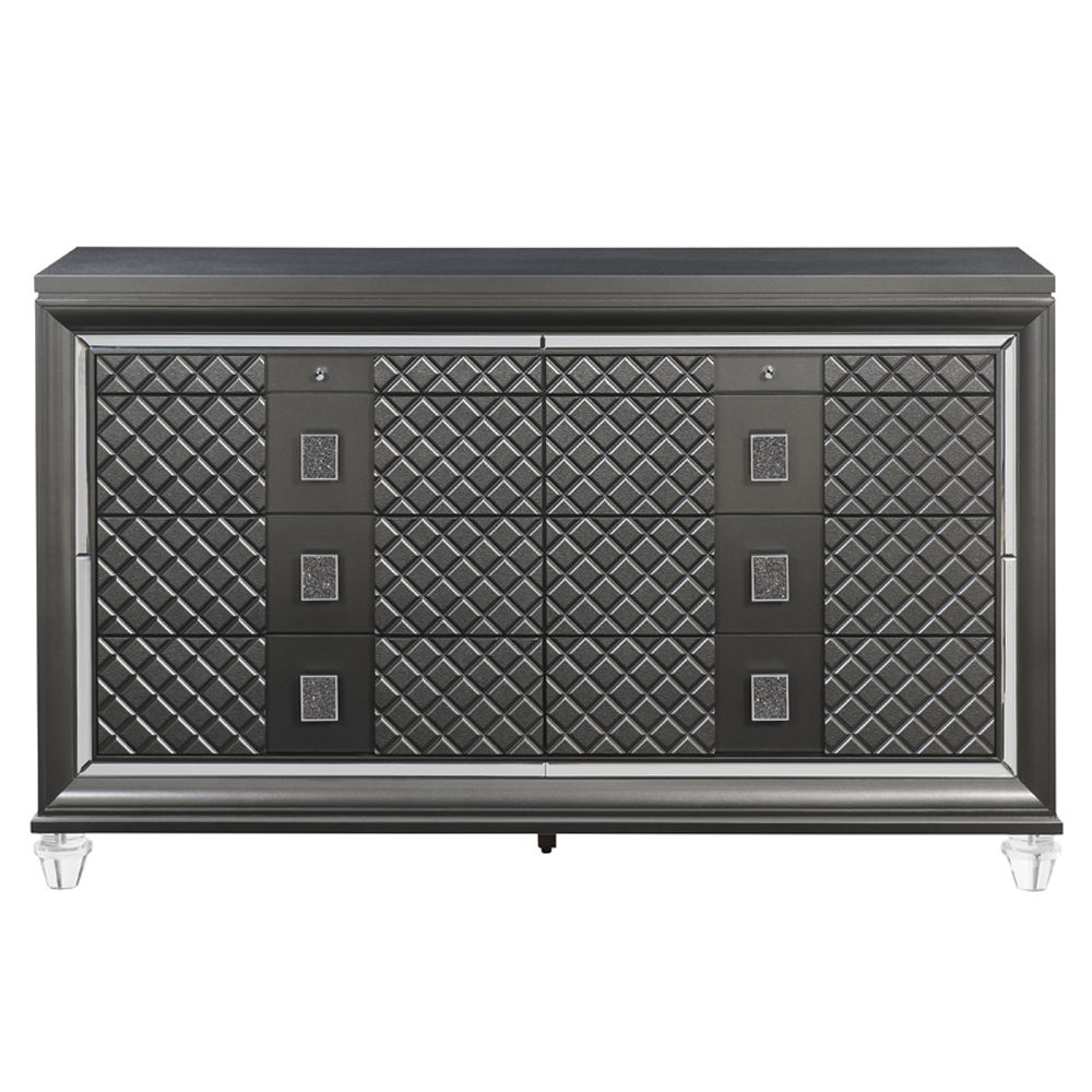 Sawyer - Dresser - Metallic Gray, alternate view 6 with wood construction