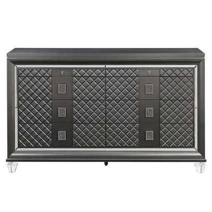 Sawyer - Dresser - Metallic Gray, alternate view 6 with wood construction