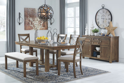 Moriville - Rectangular Dining Room Extension Table - Grayish Brown, alternate view 8 with engineered wood