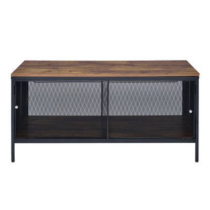 Winam - Coffee Table - Antique Oak & Black, alternate view 9 with wood construction