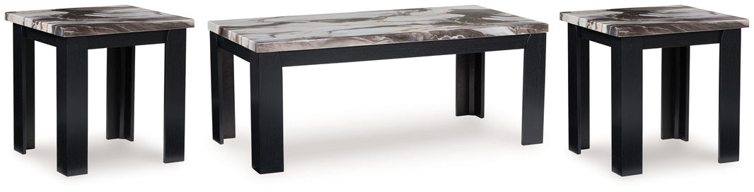 Jazmore - Occasional Table Set (Set of 3) - Dark Brown, product view with wood construction