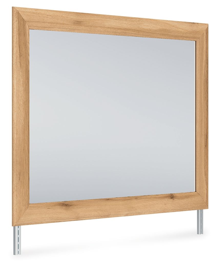 Aleaport - Bedroom Mirror - Warm Brown, product view with engineered wood