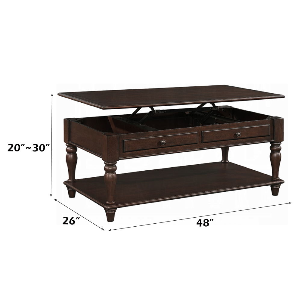 Farrel - Coffee Table With Lift Top - Walnut, alternate view 6 with wood construction