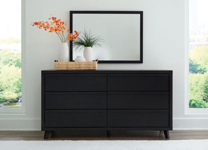 Danziar - Dresser And Mirror - Black, alternate view 8 with linen fabric