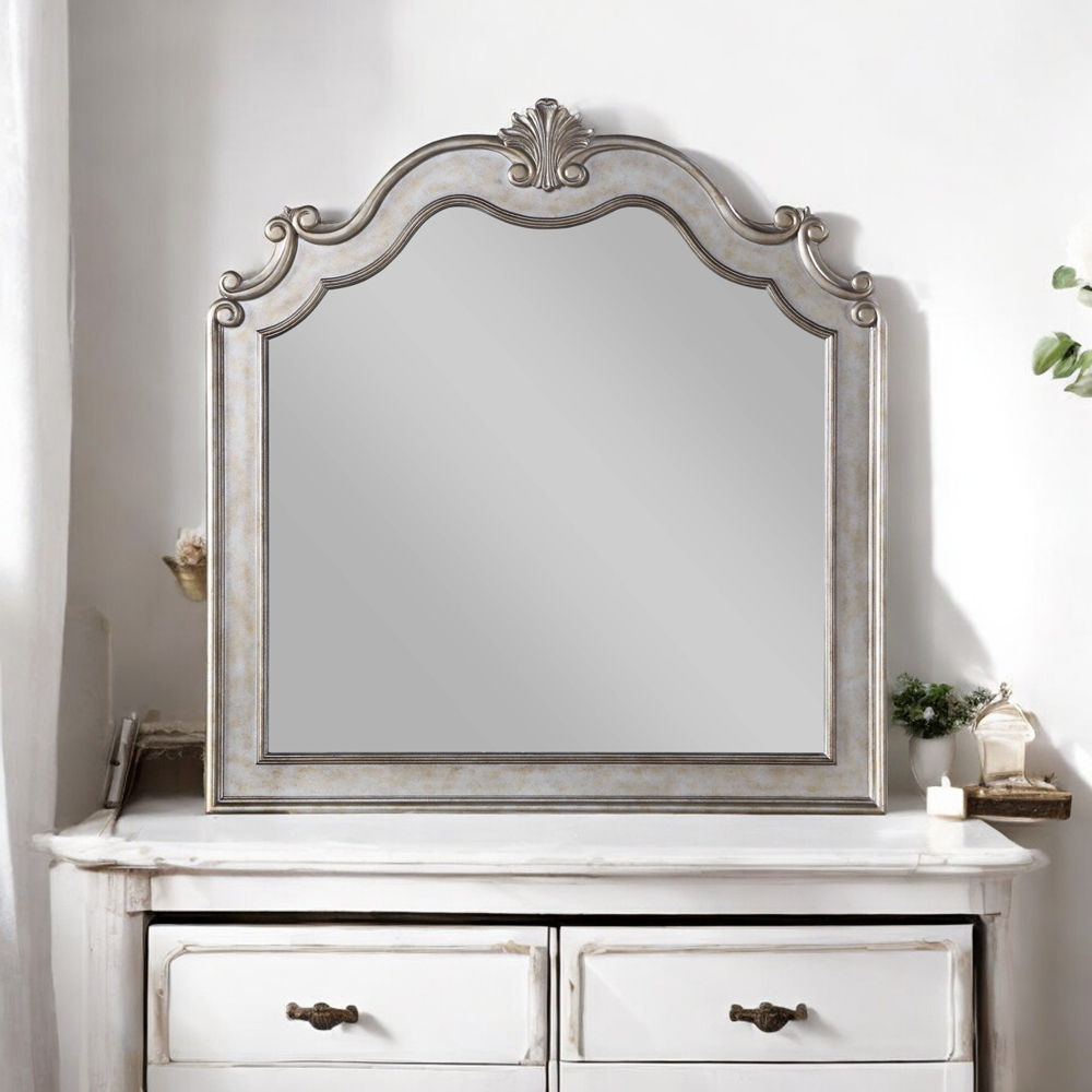 Esteban - Mirror - Antique Champagne, alternate view 6 with wood construction