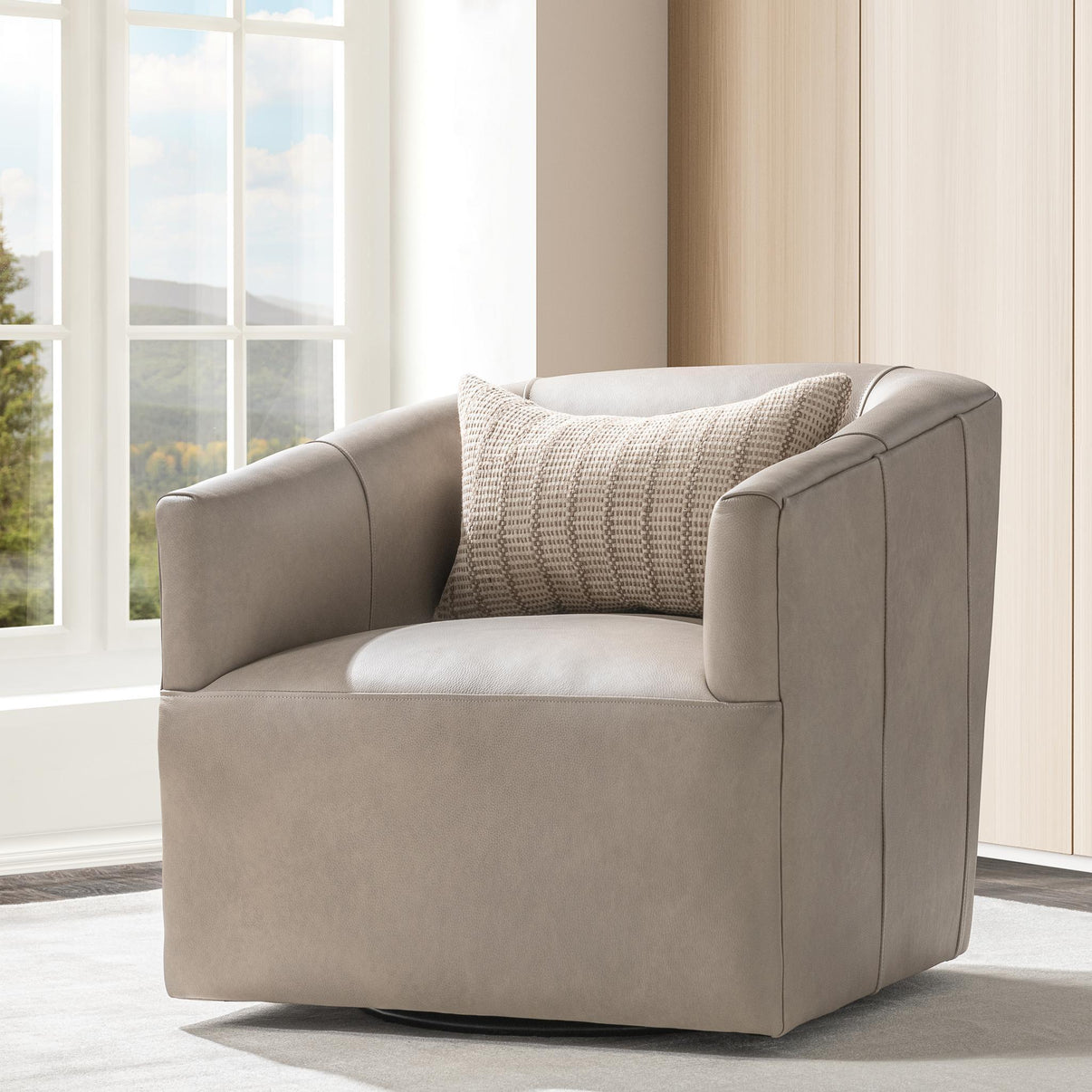 Vernon - Swivel Chair, alternate view 77 with top-grain leather