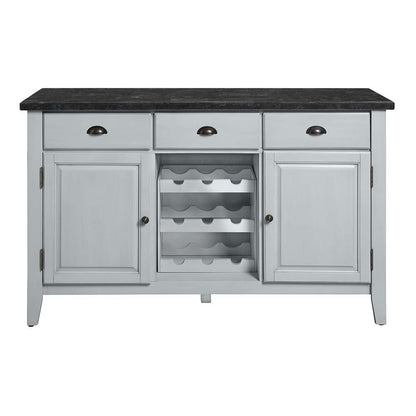 Lanton - Server - Natural Marble & Antique White