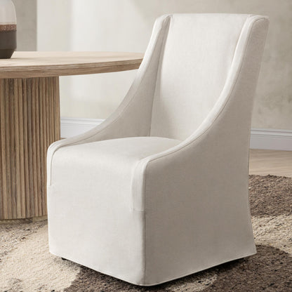 Warwick - Upholstered Rolling Dining Chair, alternate view 29 with polyester fabric