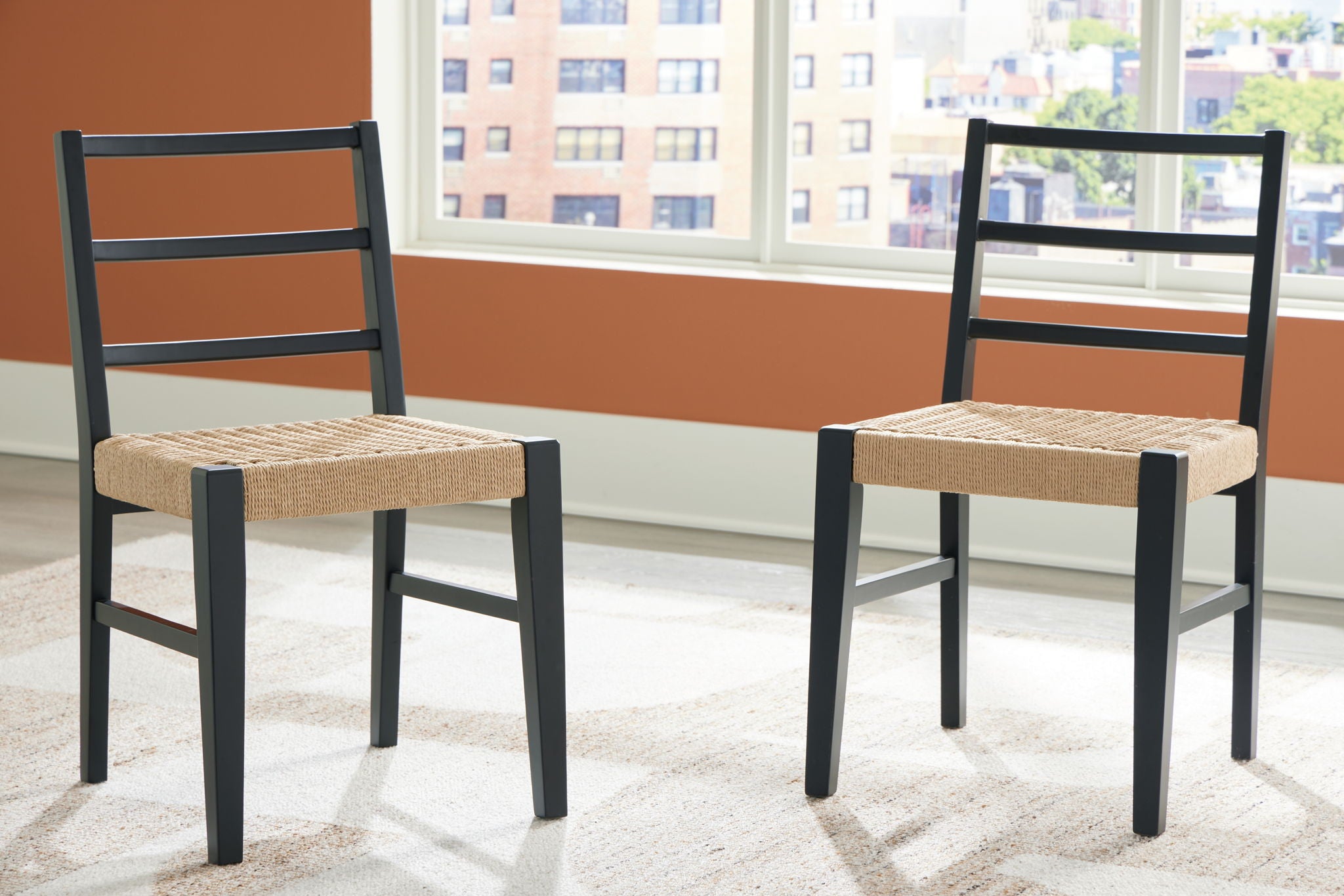 Isanti - Dining Room Side Chair (Set of 2) - Light Brown / Black, alternate view 9 with solid wood