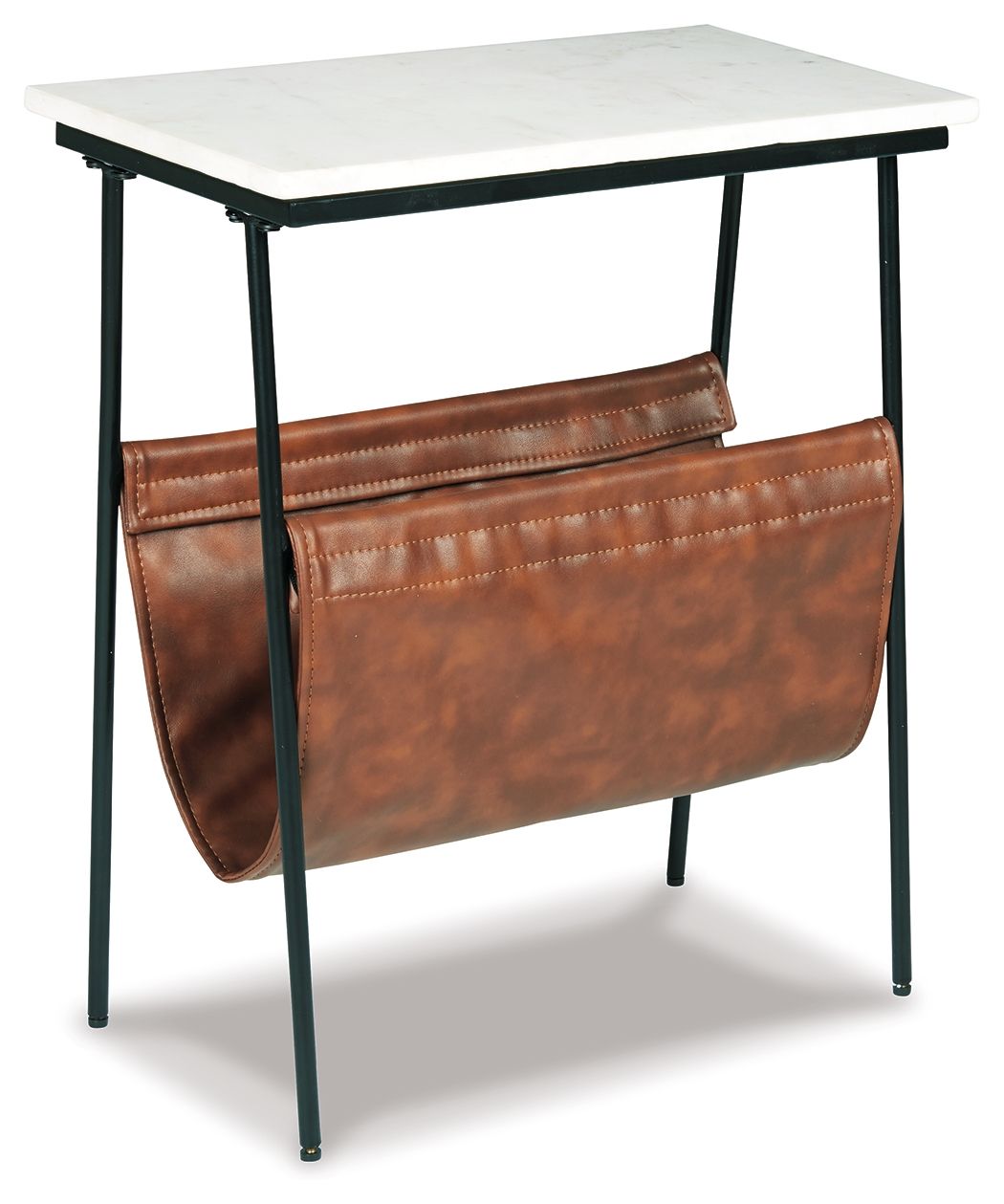 Etanbury - Accent Table - Brown / Black / White, product view with faux leather