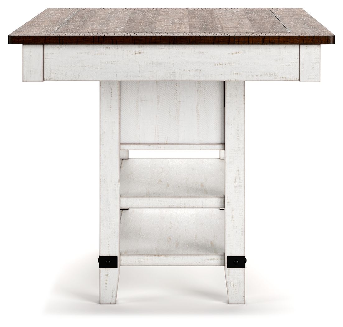 Valebeck - Rect Dining Room Counter Table With Wine Rack, alternate view 9 with metal