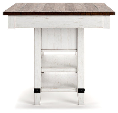 Valebeck - Rect Dining Room Counter Table With Wine Rack, alternate view 9 with metal