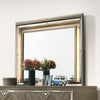 Skylar - Mirror With Led, product view with wood construction