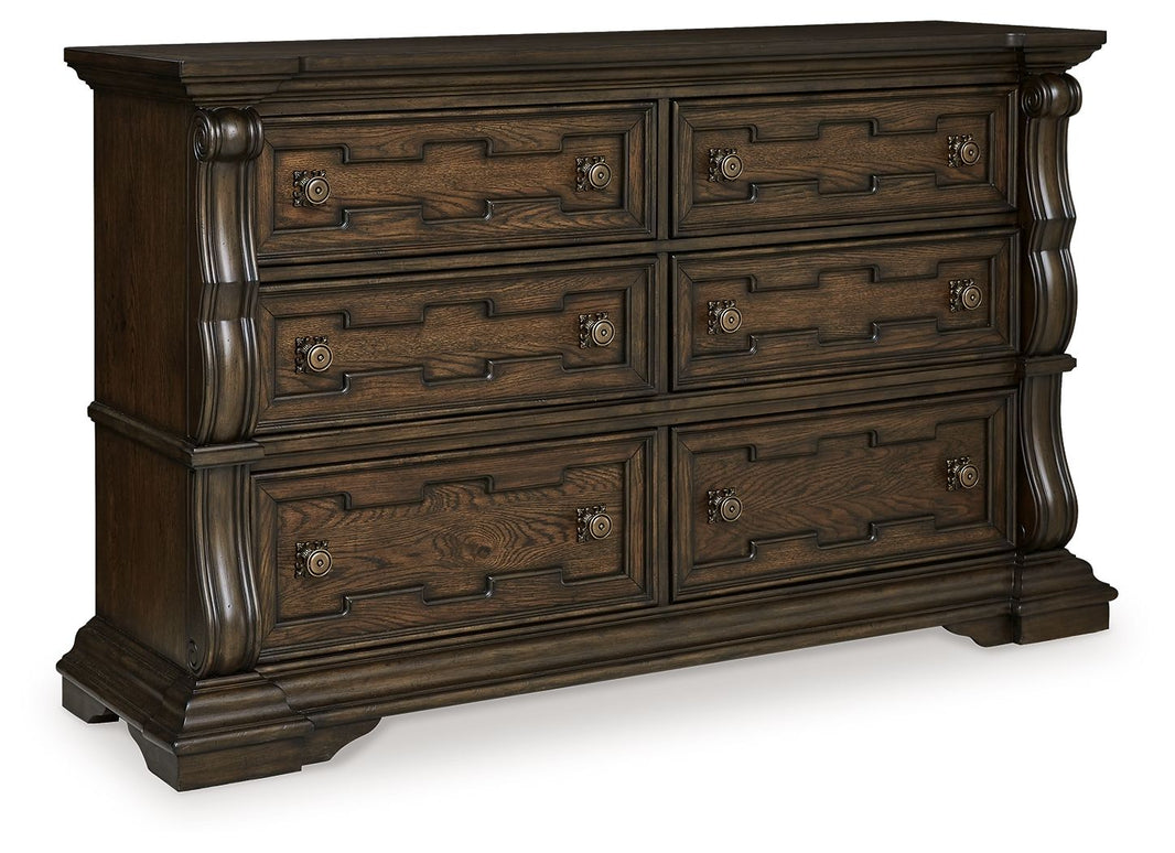 Maylee - Dresser - Dark Brown, product view with wood construction