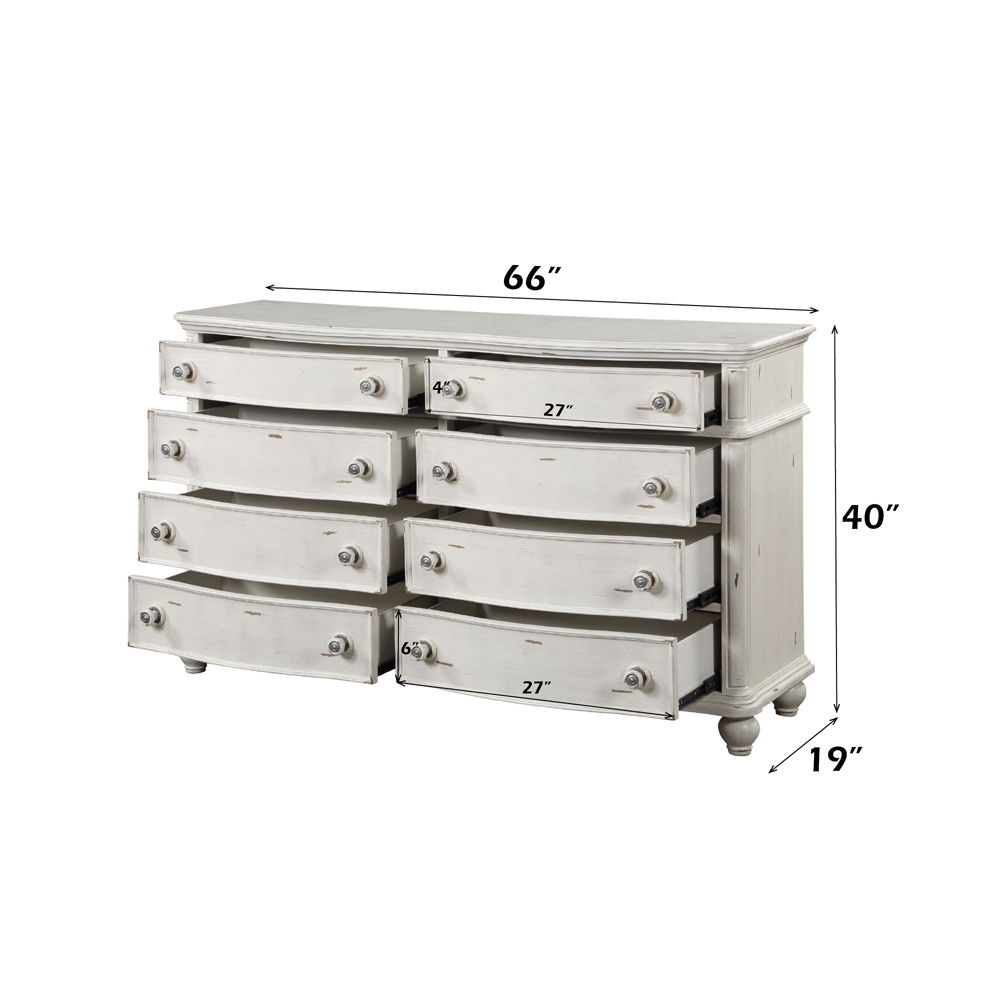 Jaqueline - Dresser - Antique White, alternate view 6 with wood construction
