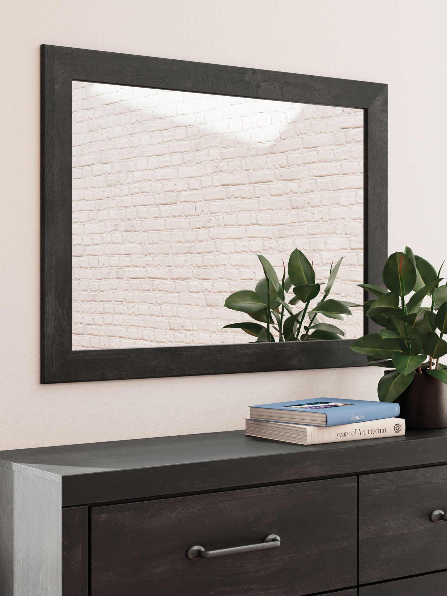 Hollivern - Dresser And Mirror - Dark Gray, alternate view 9 with linen fabric