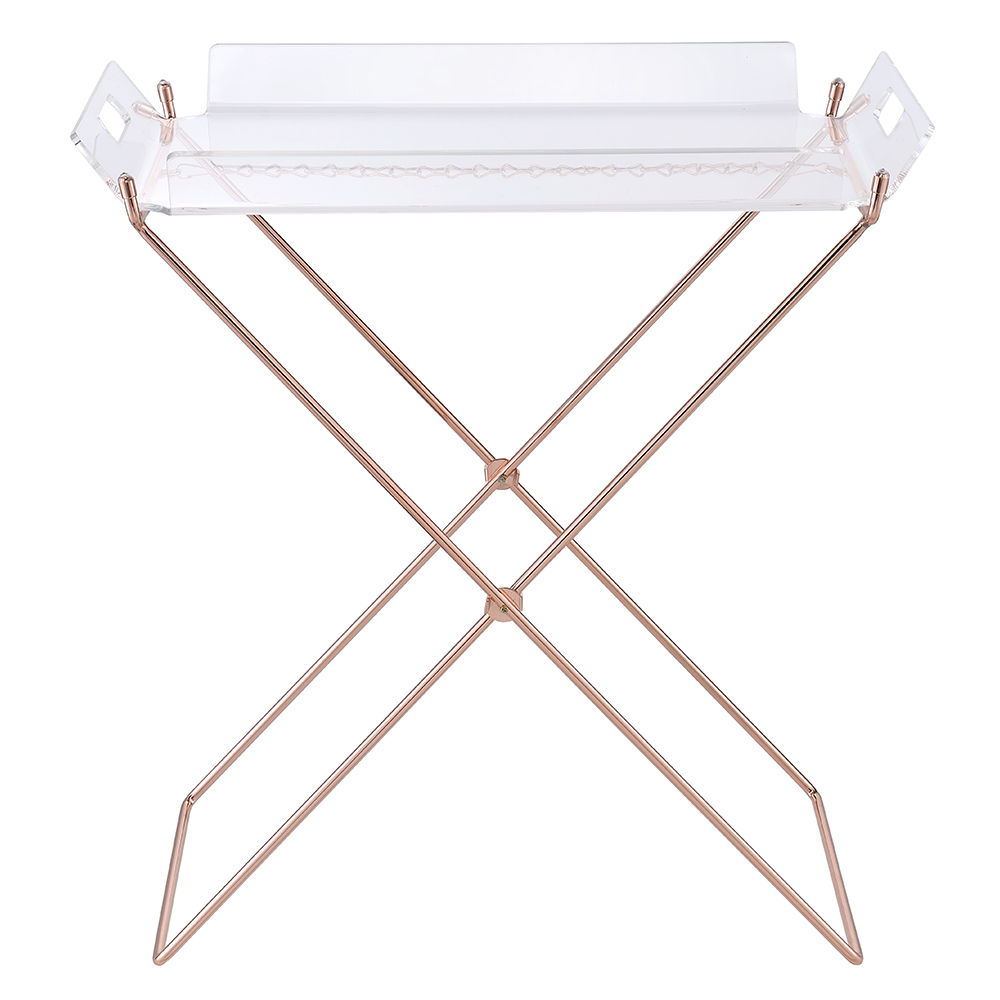 Cercie - Tray Table - Clear Acrylic & Copper, alternate view 5 with metal