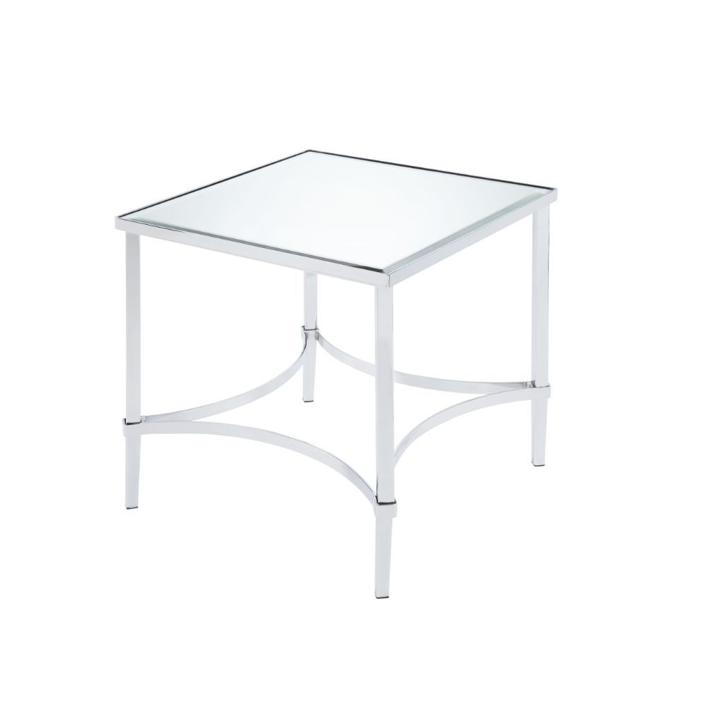 Petunia - End Table - Mirrored & Chrome, product view with metal