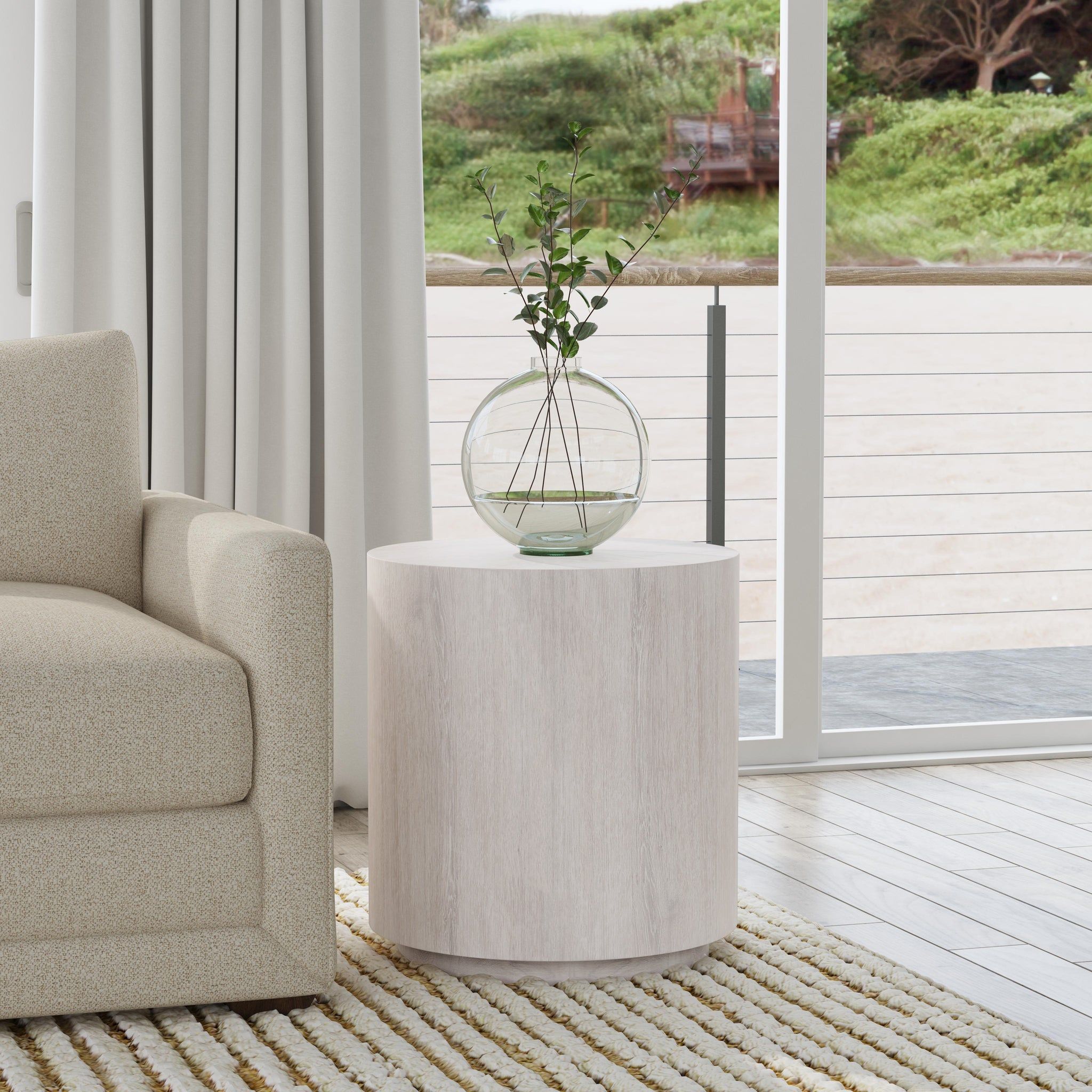Layne - Round End Table, alternate view 14 with wood construction