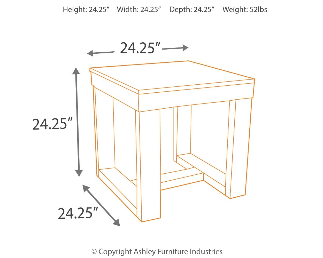 Watson - Square End Table - Dark Brown, alternate view 9 with engineered wood