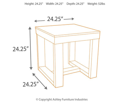 Watson - Square End Table - Dark Brown, alternate view 9 with engineered wood