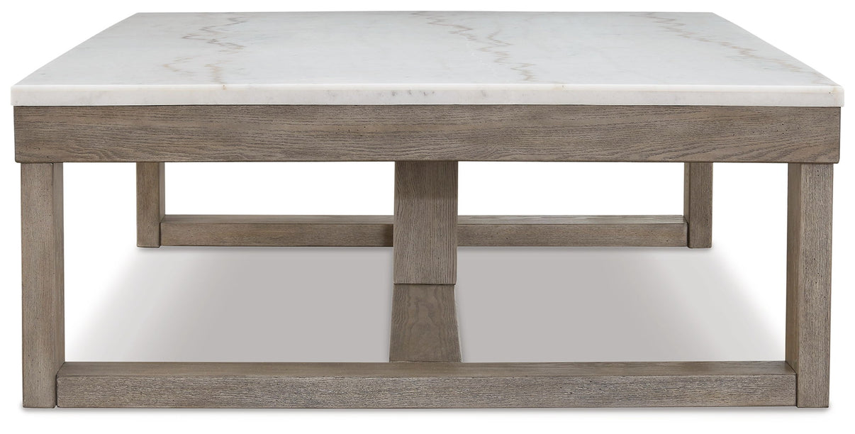Loyaska - Rectangular Cocktail Table - Brown / Ivory, alternate view 9 with wood construction